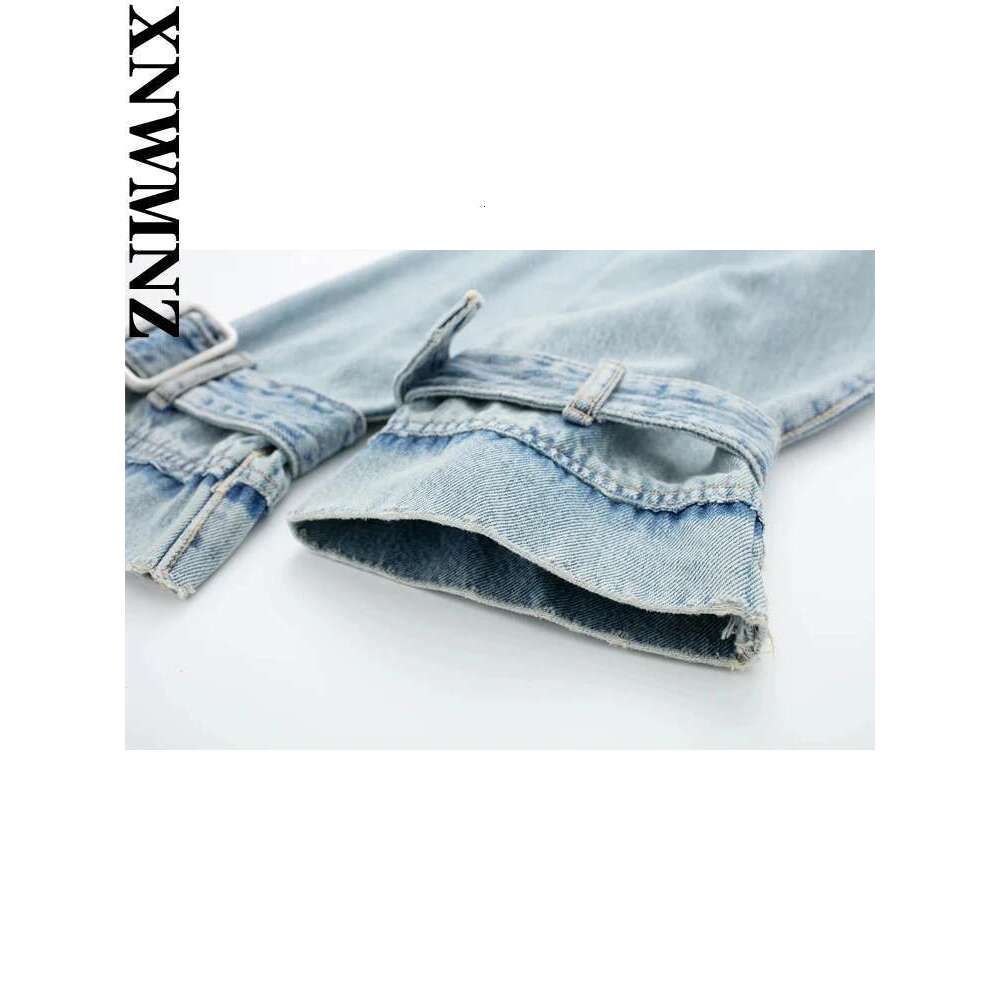 Designer Clothes XNWMNZ Women Fashion Spring Autumn Denim Trench Coat Simple Casual Short Belt Double Breasted High Street Female Jacket Top