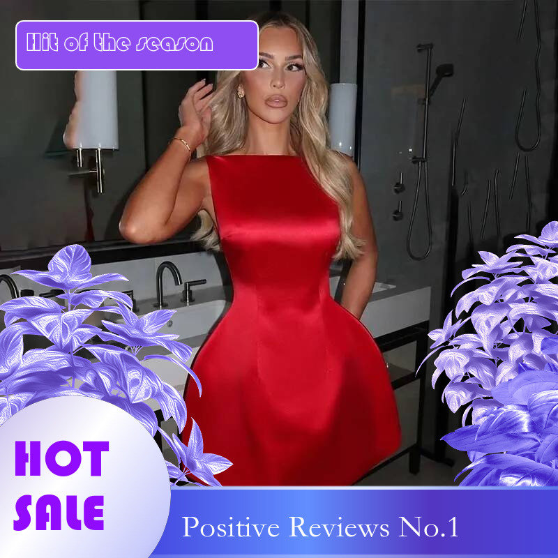 Dongdumaoyi Townlike Waist Wrap A Line Dress Women Mini Spring Summer Backless Nightclub Sexy Party Dresses