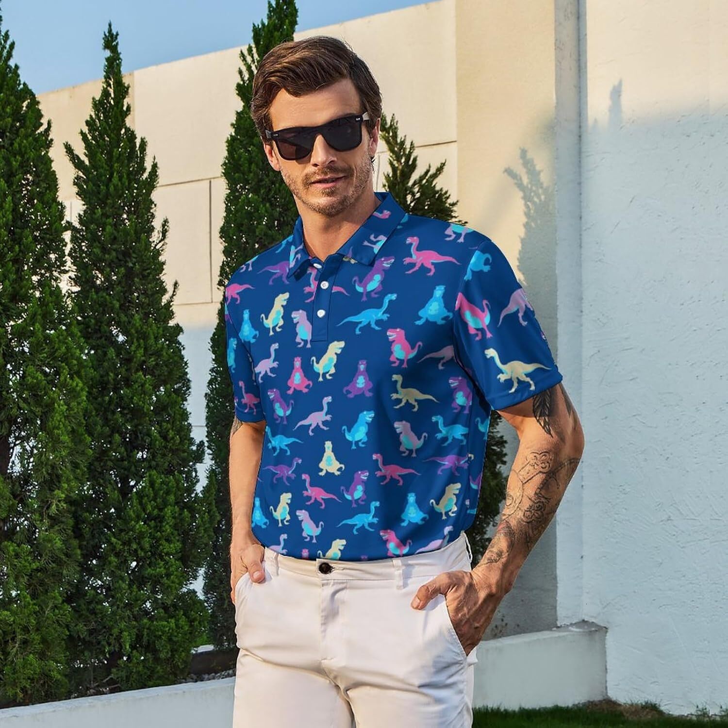 Men's Fashion Printed Polo Short Sleeves