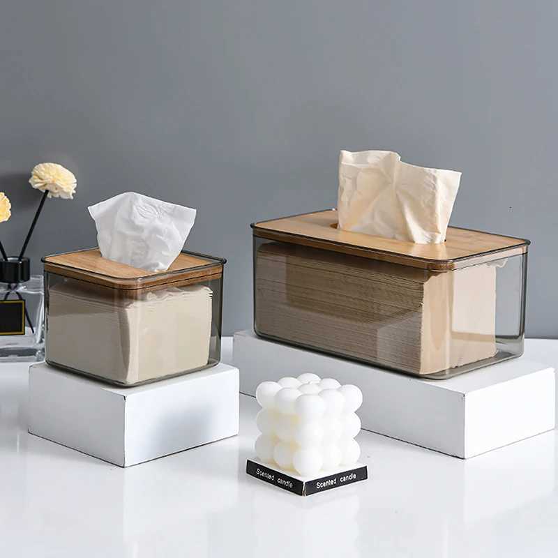 Decorative Facial Tissue Box Cover Transparent Tissue Holder for Home Office Multifunctional Storage Box Home Table DecorationM251124
