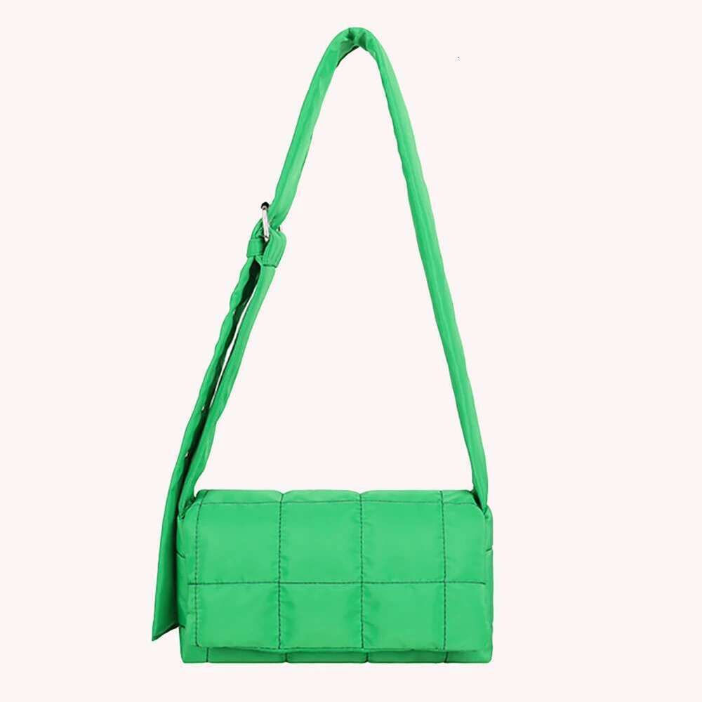Women Nylon Cotton Padded Winter Warm Bag Small Flap Tote Handbag