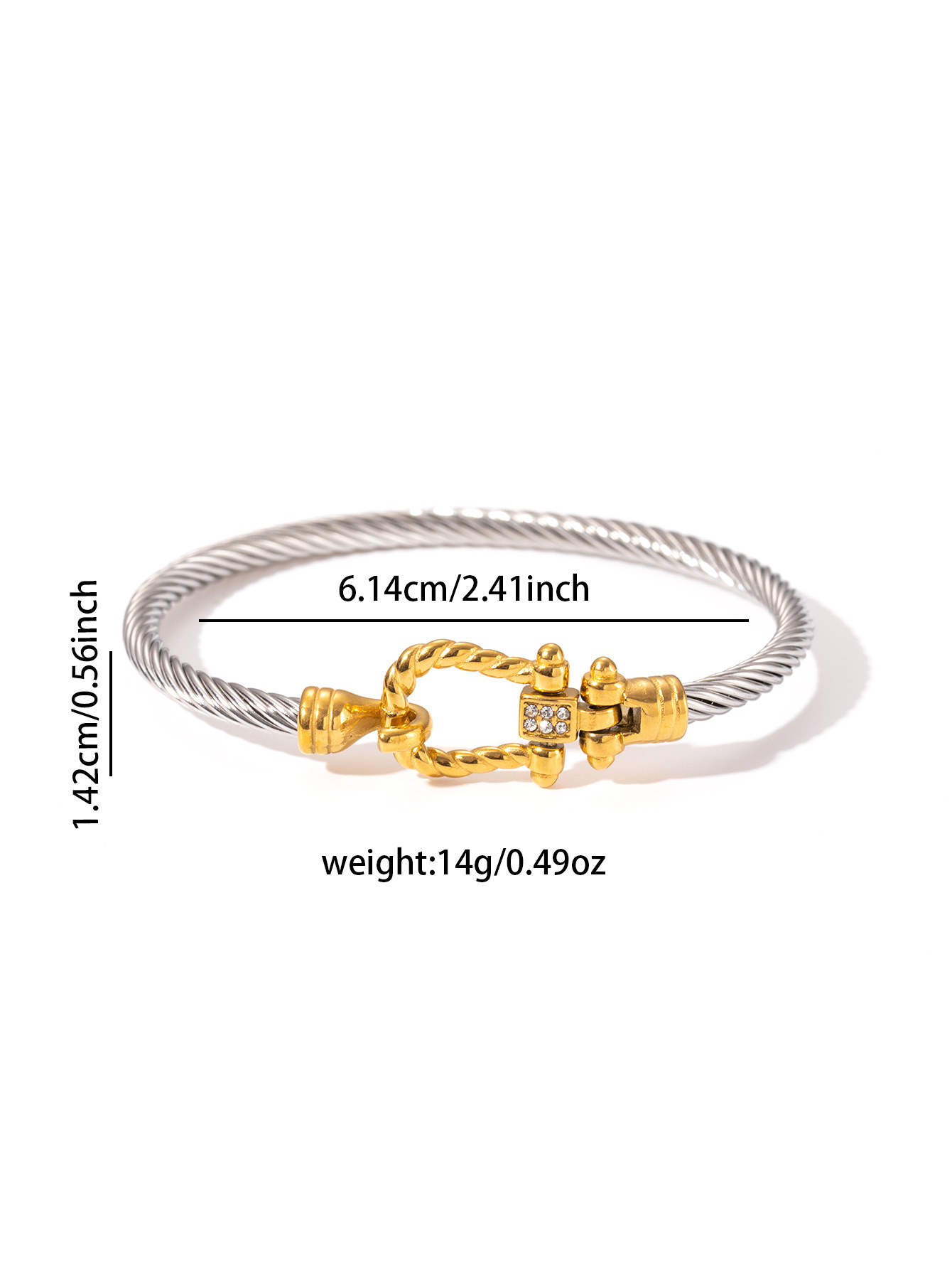 Gold Twist Bracelet European and American Style Adjustable Titanium Steel Bracelet designer bracelet women luxury jewelry gold mens bracelet silver br - view 4