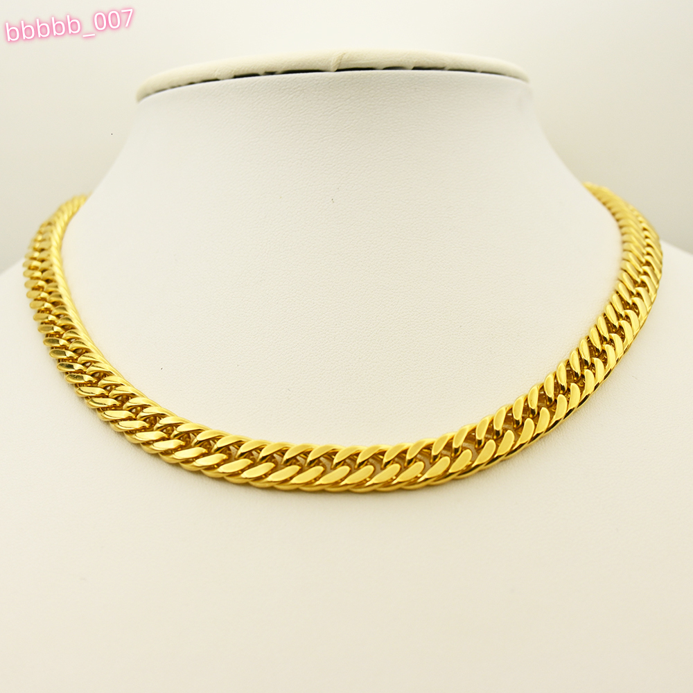 Wholesale Cheap Price Custom Hip Hop Mens Stainless Steel 18k Gold Plated Chain Necklace Cuban Link Chain