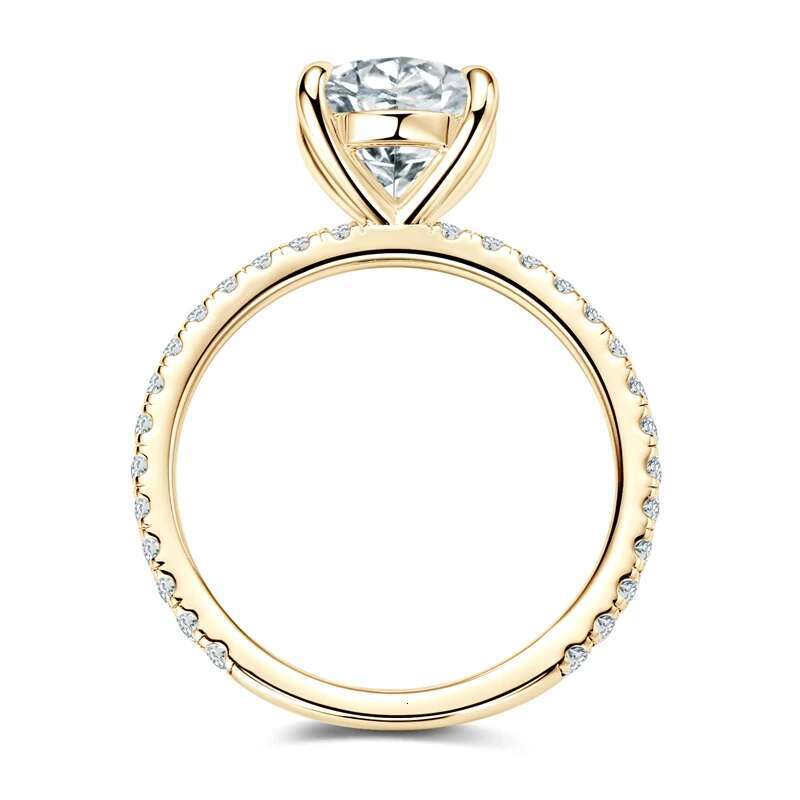 Anziw Classic Engagement Wedding Ring for Women S925 Silver Oval Cut 10x8mm 5A Cubic Zirconia Finger Ring Big Lab Diamond Band