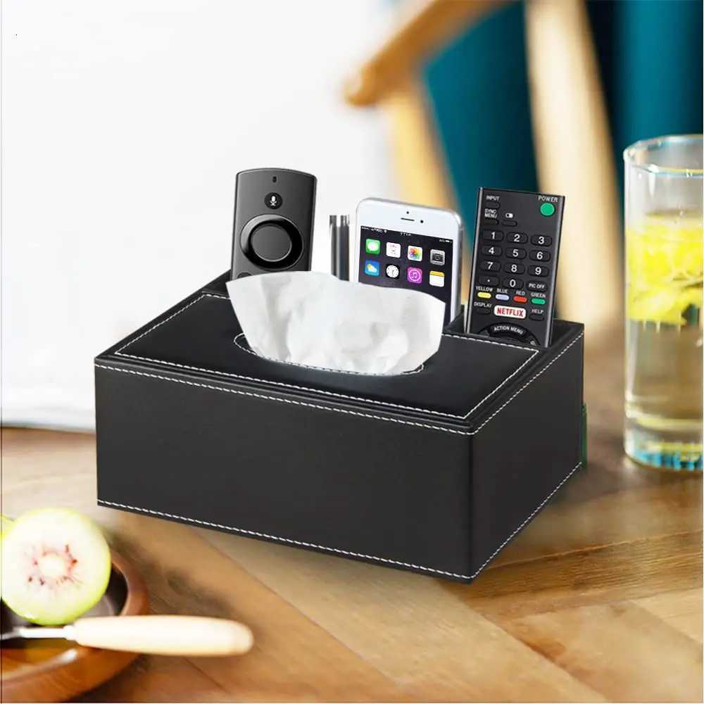 Multifunctional Tissue Box with Stationery Remote Control Box Decorative Tissue Pen Remote Organizer for Home/Office/RestaurantM251124