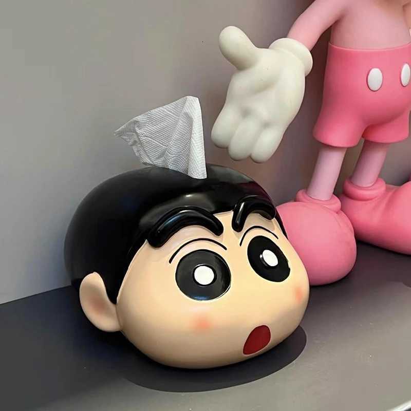 Crayon Shin-chan Desktop Ornament Tissue Box Living Room Desktop Organizer Paper Box Decorative Storage Box Home Decor GiftM251124
