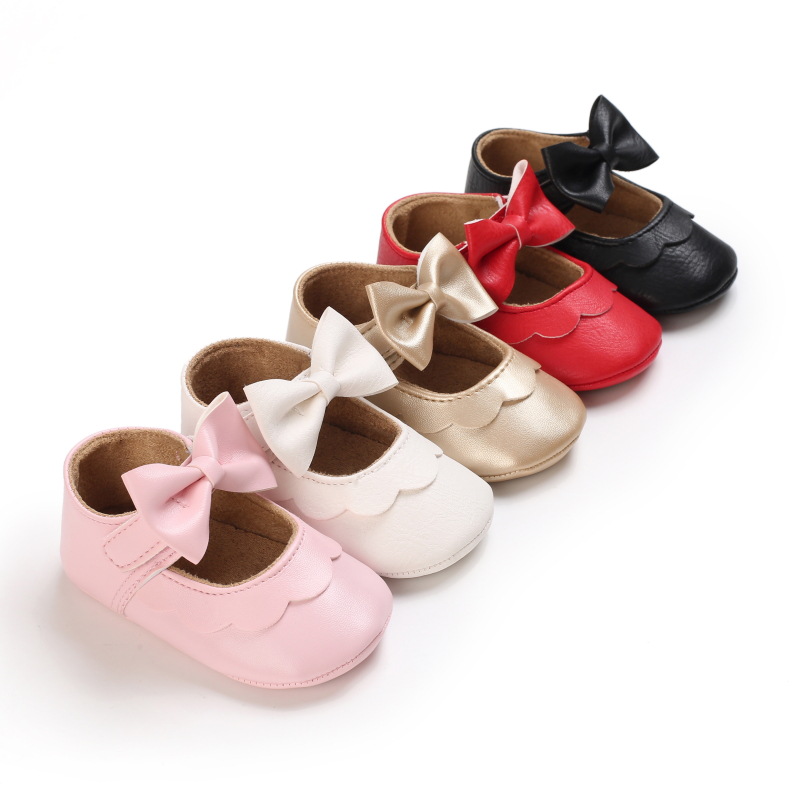 Infant Bowknot Soft Sole Crib Toddler Princess Baby Little Girl Shoes Walkfashion for Newborn 0-18M Months dh1922389