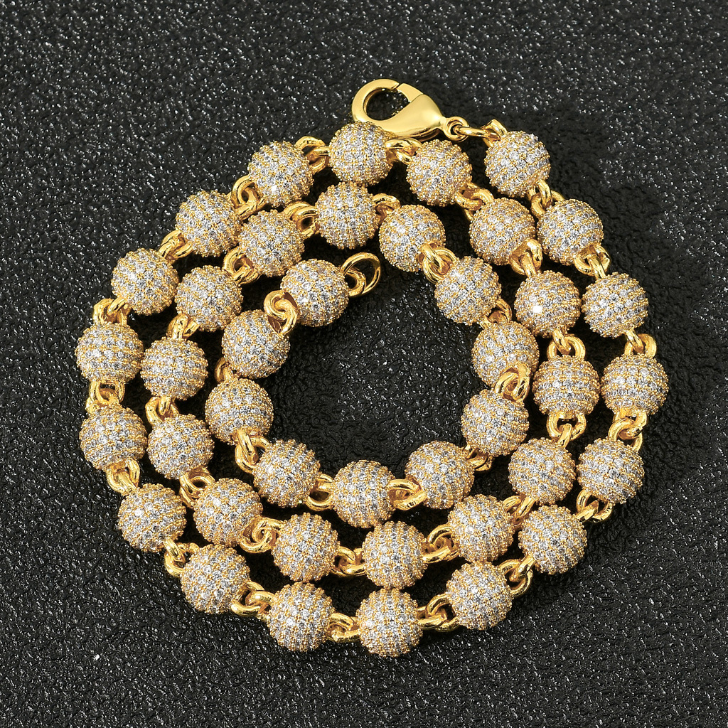 Fashion luxury jewelry necklace 8mmVVS bead necklace, clavicle chain, Moissanite necklace, unisex trend necklace delivered free of charge.