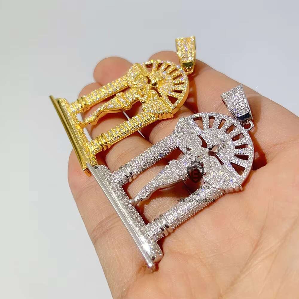 New Hot Selling Gra Vvs Moissanite Diamond Silver Stone Necklace Pendant Angel Jesus Christ Pendant