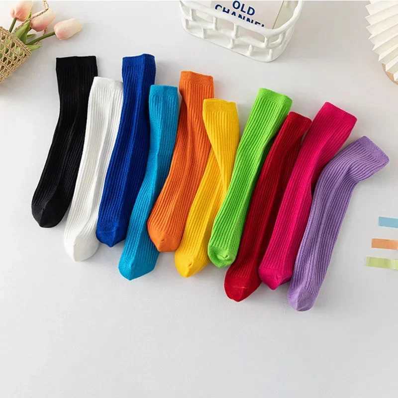 Boy Girl Mid-Calf Ribbed Striped Stockings Autumn Winter High Elasticity Knee High Long Socks for Baby Toddler Crew G251124