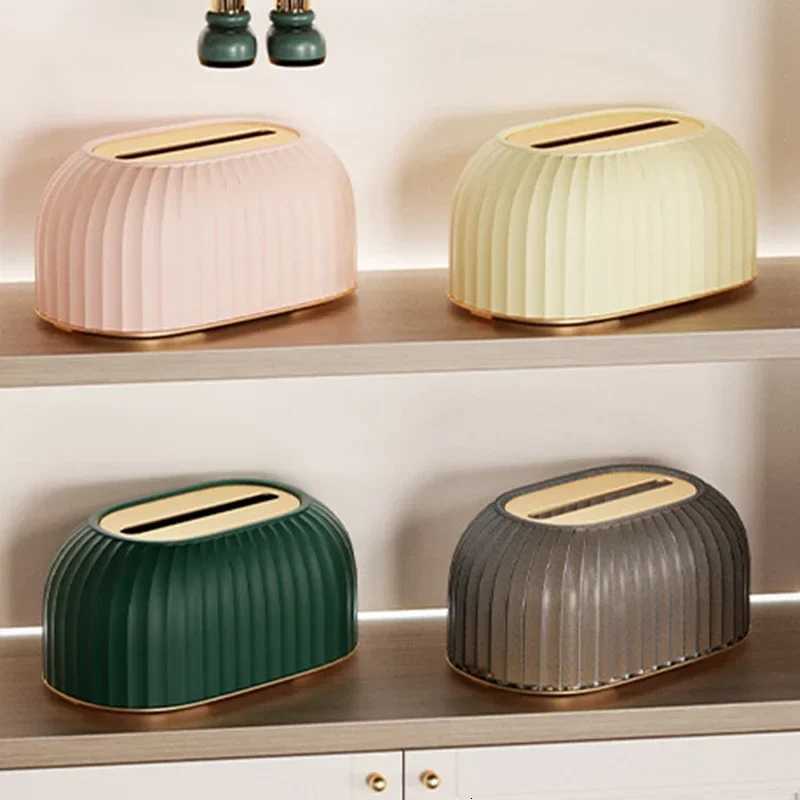 High Quality Toilet Paper Box Table Napkin Holder Nordic Striped Tissue Box Holder Car Tissue Paper Dispenser Home DecorationM251124