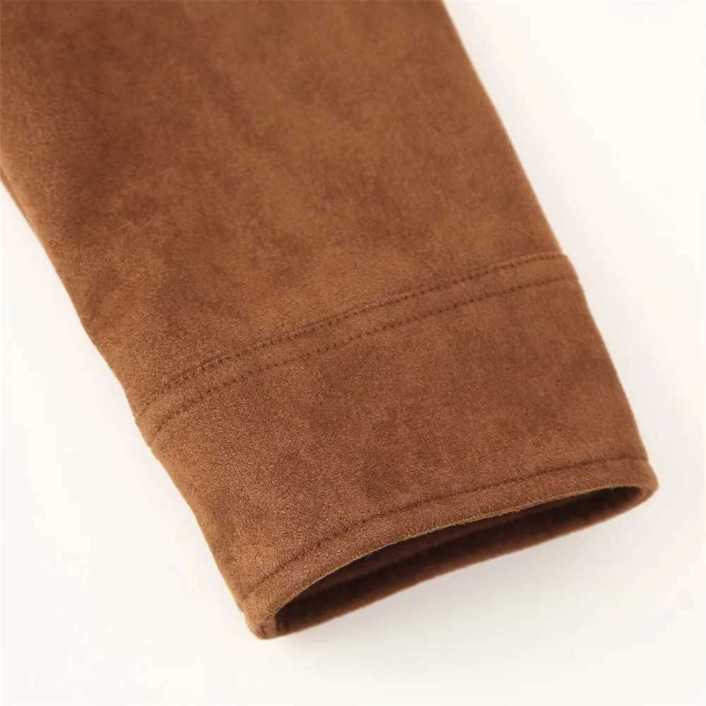 Autumn New Womens European and American Style Fashion Niche Button Decoration Suede Jacket Coat J251124