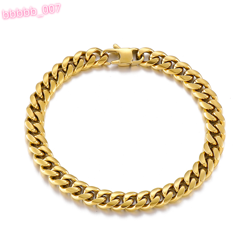 KALEN Men 210X6/8/10mm Gold/Silver Stainless Steel Hip Hop Cuban Link Bracelet