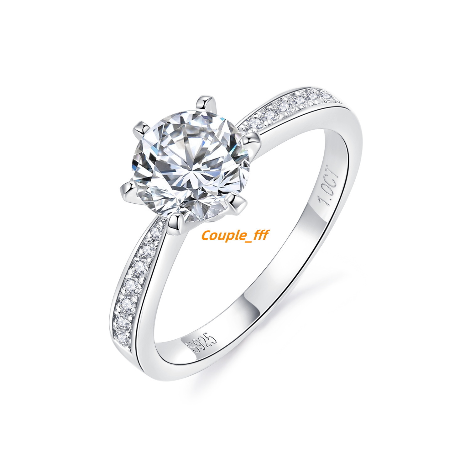 Classic Style Diamond Ring S925 Sliver Moissanite Ring Women Engagement Ring