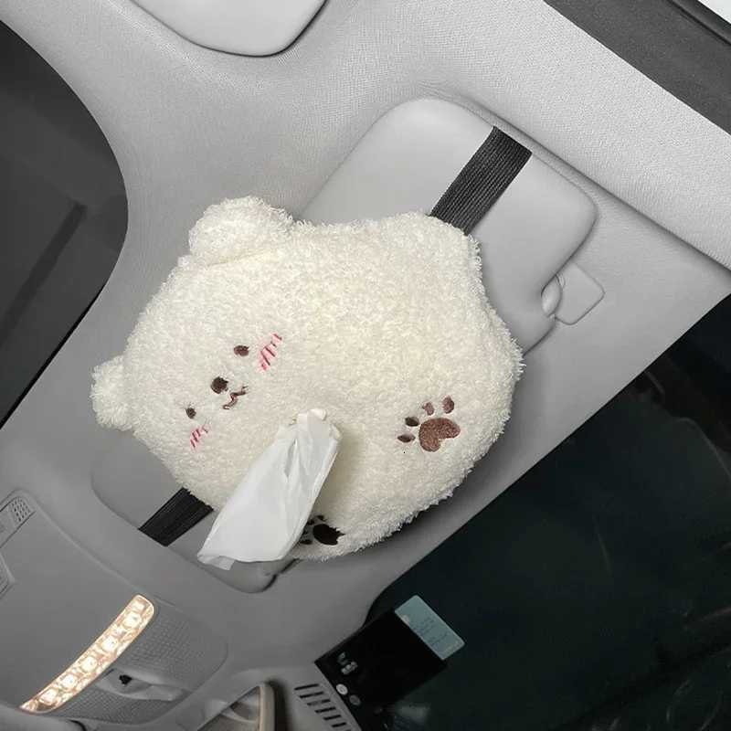 Cute Plush Animal Car Tissue Box - Portable Drawer-Type Holder Napkin Paper Storage Car Seat Back Armrest Practical Tissue BagM251124