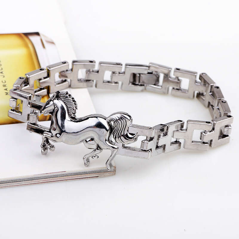 Temu minimalist and personalized galloping pony metal style watch buckle, bracelet, male high-end feeling