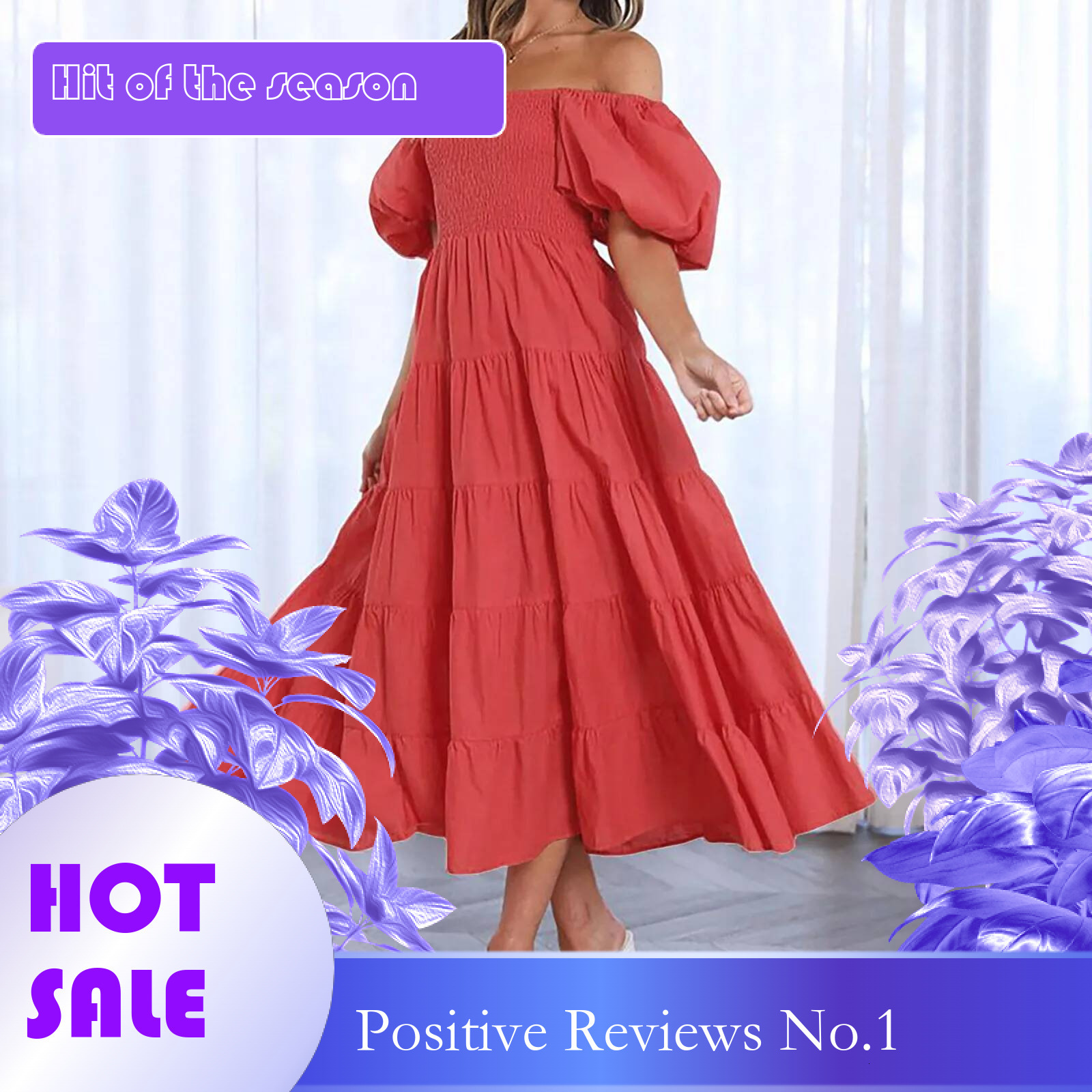 Dongdumaoyi Summer Elastic Boho A Line Dress Women S Square Neck Puff Sleeves Chic Beach Long Korean Streetwear Sundress Vestidos