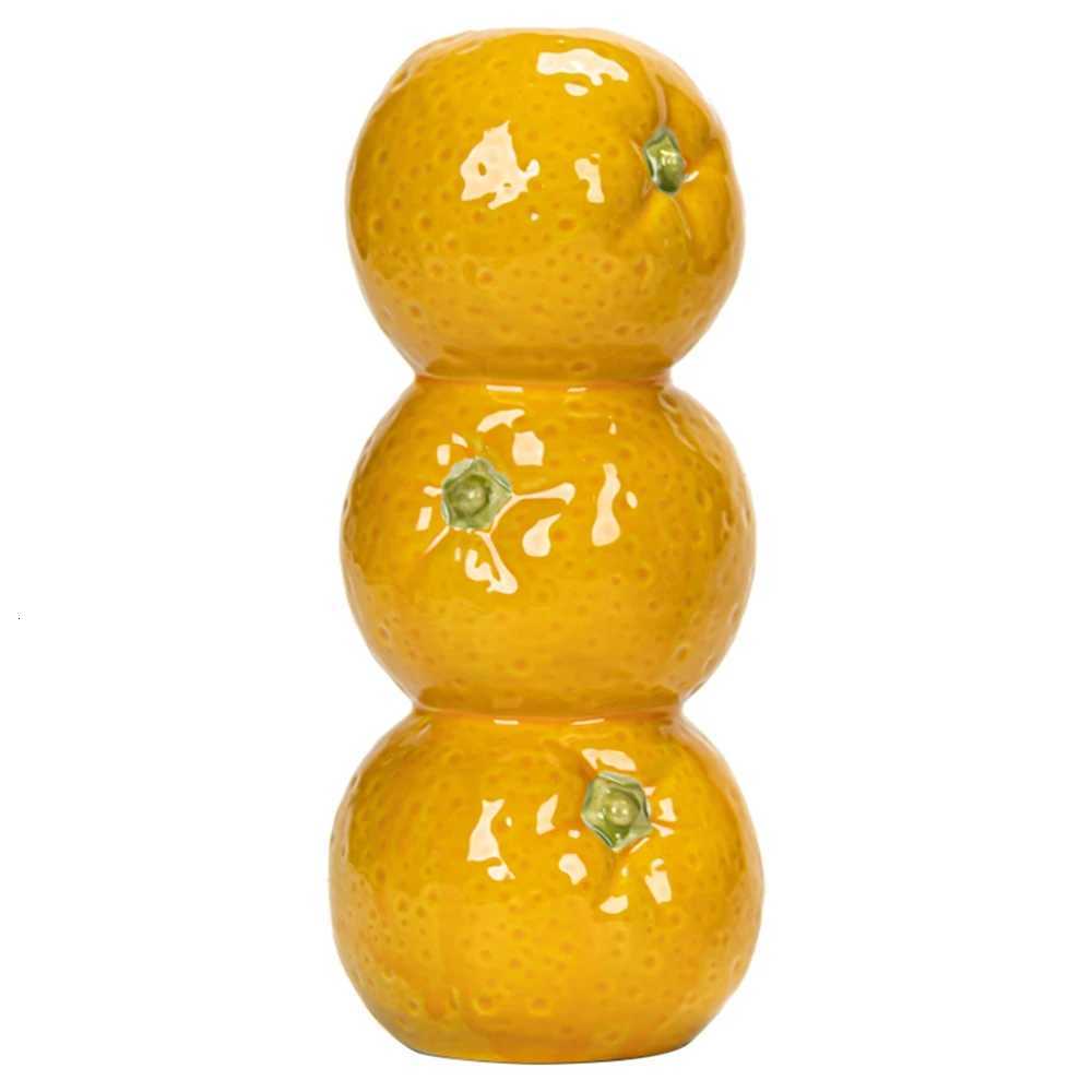 Ceramic Vase Orange Lemon Watermelon Fruit Fresh Flower Tabletop Centerpiece Home Living Room Office Decoration Desktop C251124