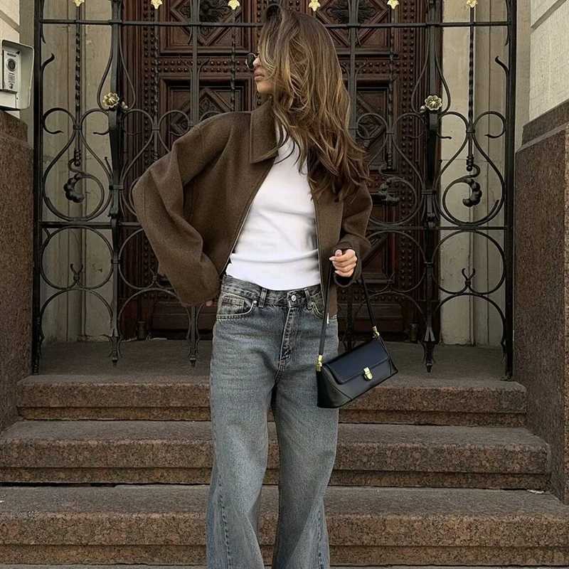 Autumn Jackets Womens 2025 New Coats Chic Loose Lapel Warm Street Womens Jackets Simple Casual Joker Youth Outerwear J251124