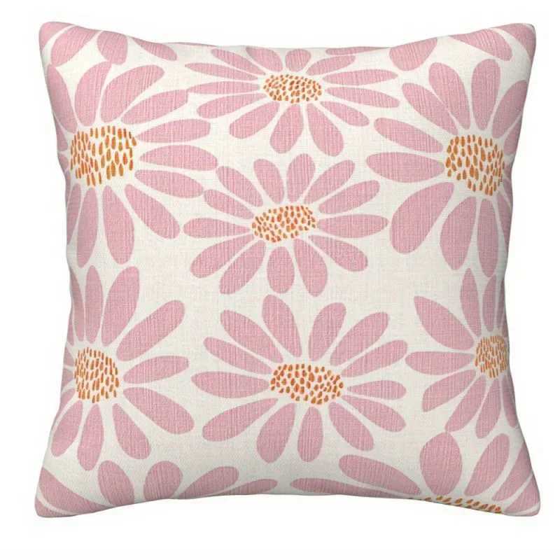 Pink floral pattern throw pillow cover with short plush print for living room decoration cushion cover pillow covers decorative G251124