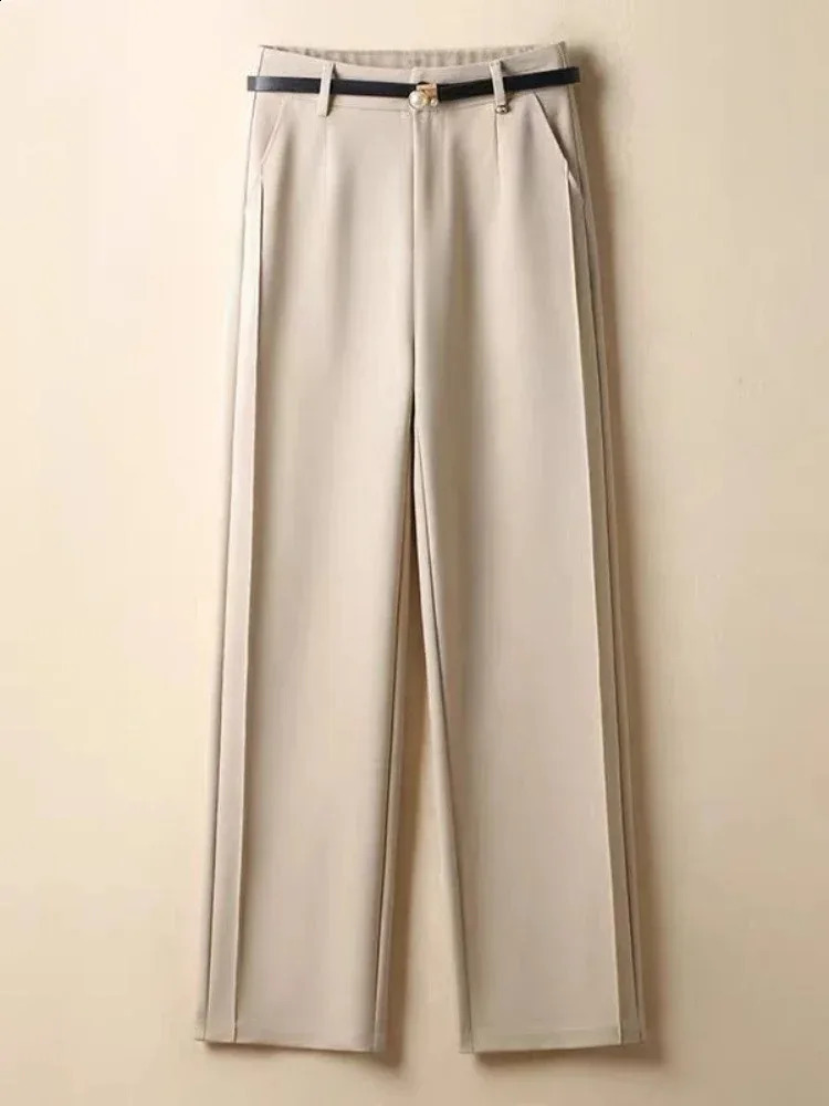 Suit Wide-leg Pants Womens Autumn Loose Casual Straight Womens Pants Gift Belt Simple Versatile Elegant Black Pants 250421