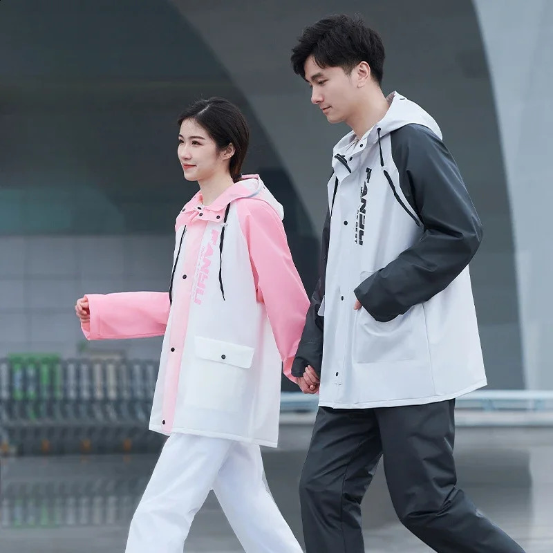 2025 Fashion Raincoat Rain Pants Set Split Men and Women Hiking Takeaway Rider Rainproof Motorcycle Raincoat 250421