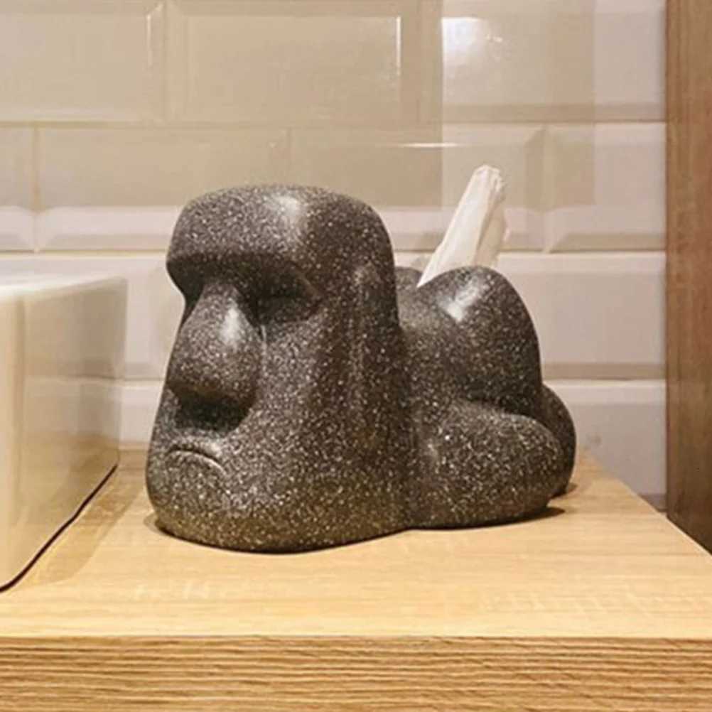 Moai Design Retro Tissue Box Cover Household Napkin Holder Bedroom Decor Paper Towel Dispenser Novelty Case For OfficeM251124