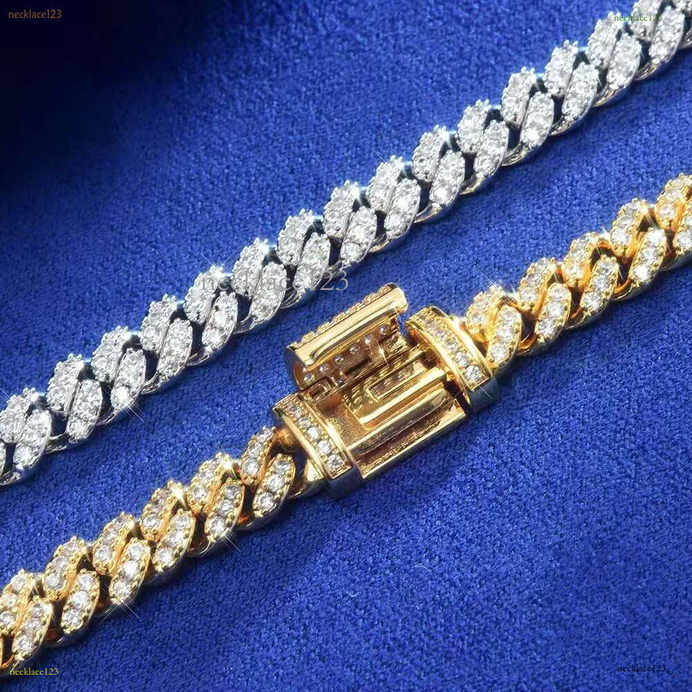 bracelet pendant necklaces fine jewelry 8mm VVS moissanite necklace cuban k sterg sier women men chain miami cubank Free delivery