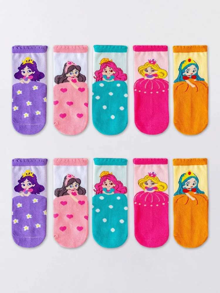 5 Pairs of Kidsrens SOCKS Autumn and Winter Baby Cute Princess SOCKS Spring and Summer Girls Can Wear Soft Mid-calf SOCKS G251124