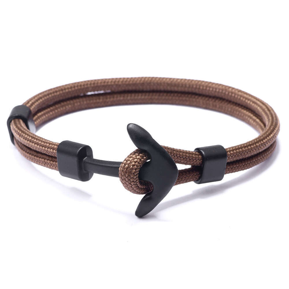 Chino Hot selling Alloy Anchor Men's Polyester Rope Navy Style Spliced Colored Bracelet