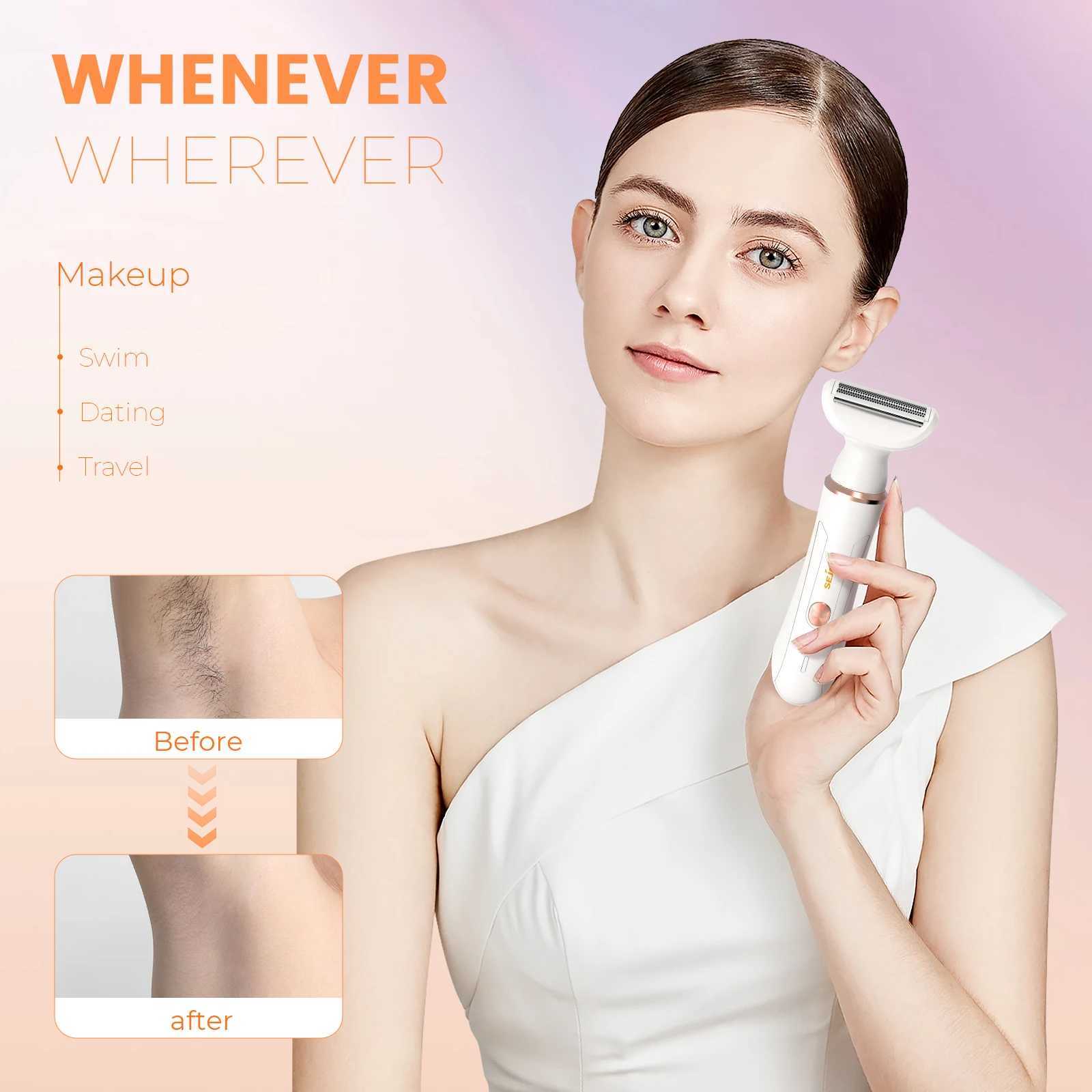 Portable 4 in 1 Electric Razors for Women for Face Nose Eyebrow Beard Mustache Arm Leg Armpit Bikini Womens Body Shaver Set L251124