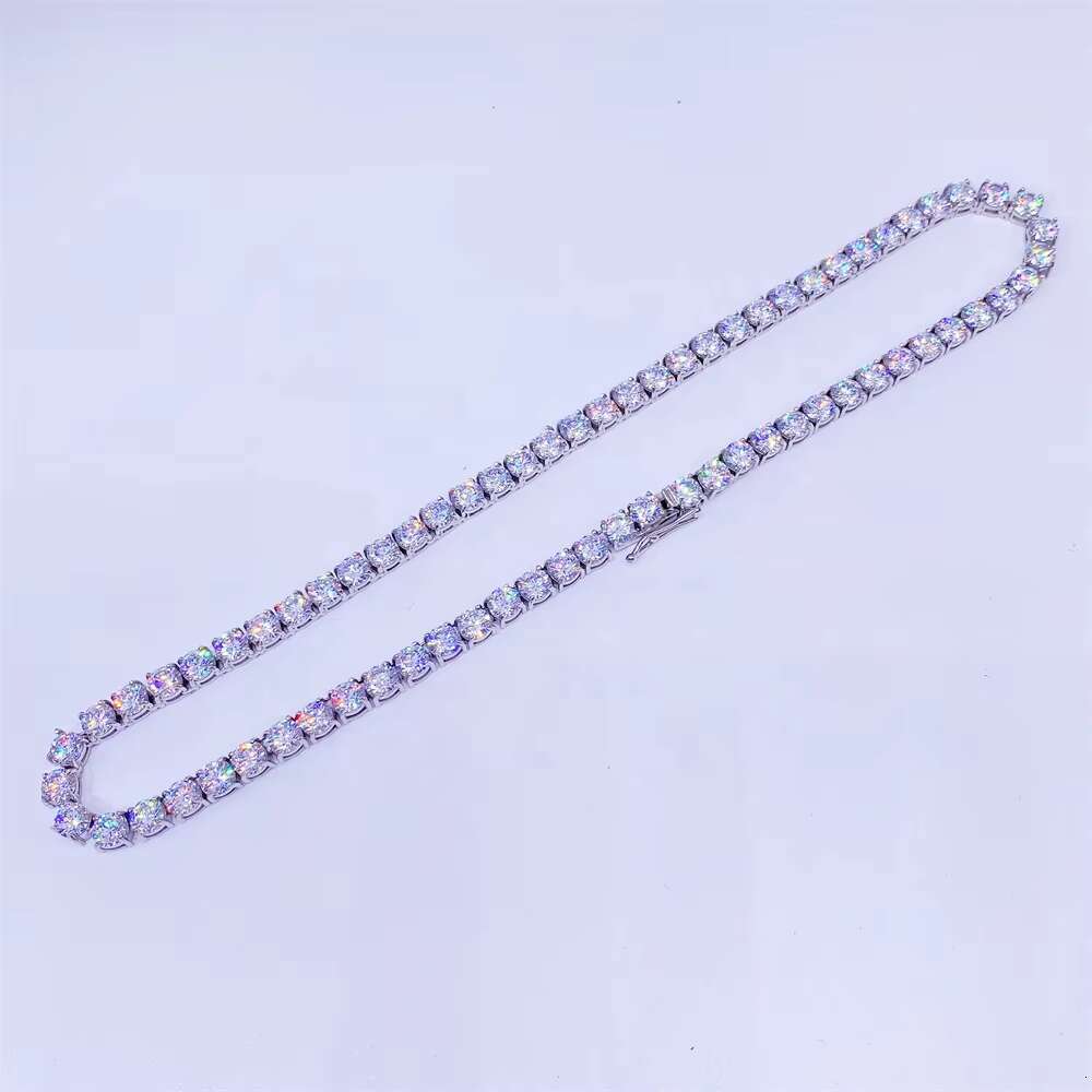 Pass Tester Diamond Hip Hop Bling Jewelry 925 Sterling Silver VV 3.0mm Moissanite Tennis Chain Bracelet