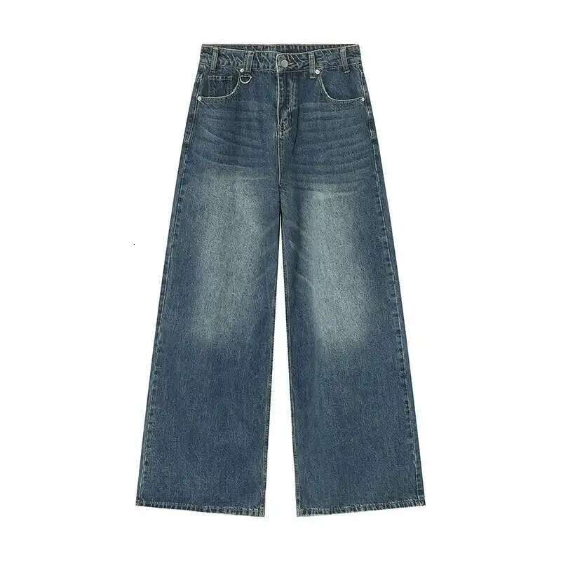 IEFB Vintage Men's Baggy Trousers 2023 New Streetwear Wide Leg Loose Denim Fashion Distressed Straight Pants 9C1519