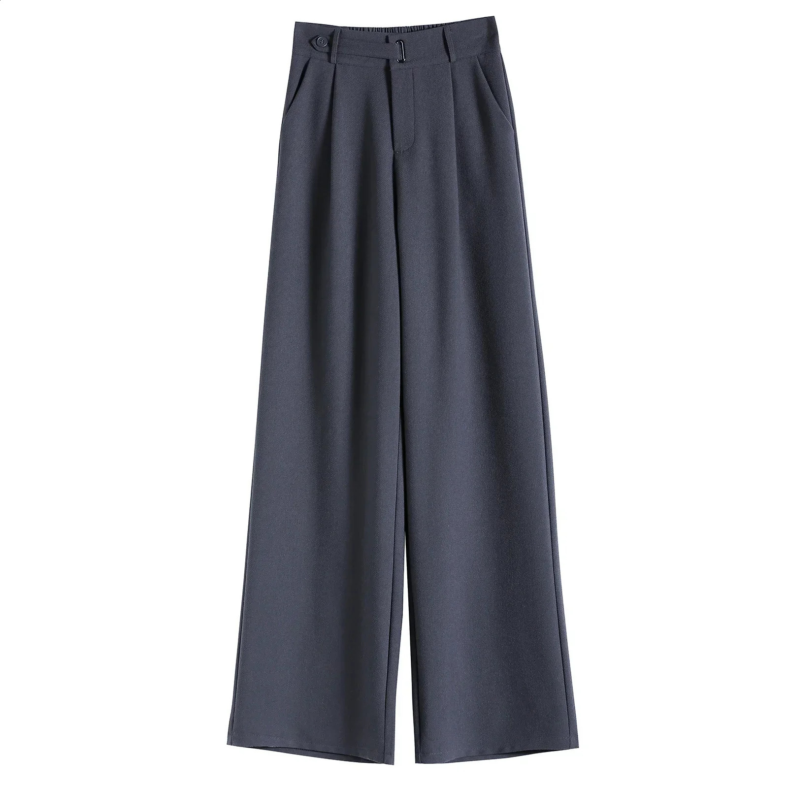 REALEFT 2025 Cotton Linen High Waist Suit Wide Leg Womens Full Pants Spring Summer Female Elegant Straight Loose Trousers 250421