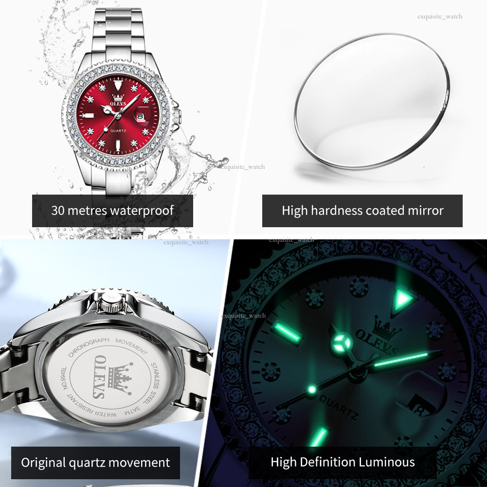 OLEVS Luxury Outdoor Dropshipping Diamond-encrusted Best-selling Submarine Quartz Watch Women's Watch Designer Watch Free Delivery Wholesale