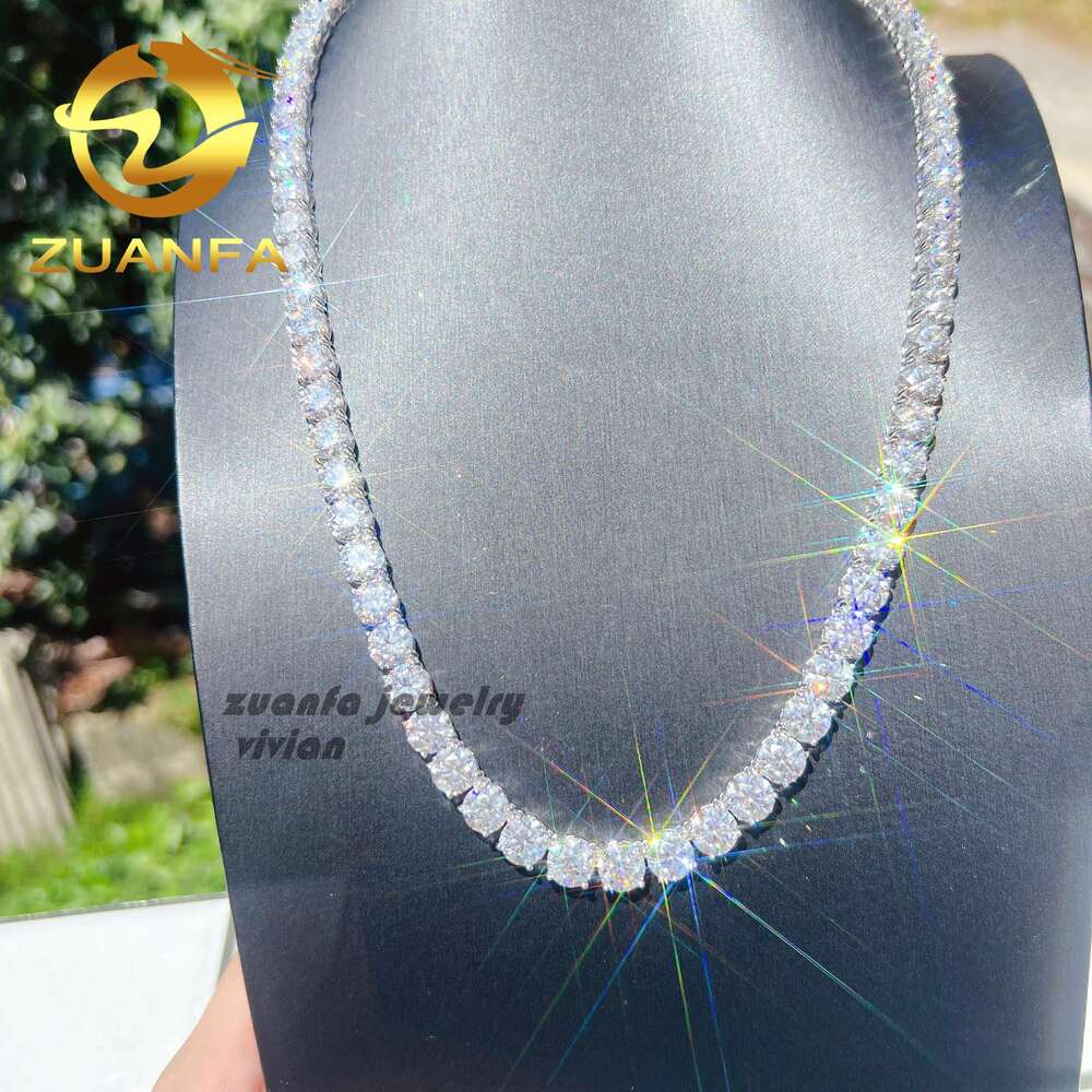 Fashion Jewelry 925 Sterling Silver Diamond Luxury Hip Hop 8mm Moissanite Tennis Chain