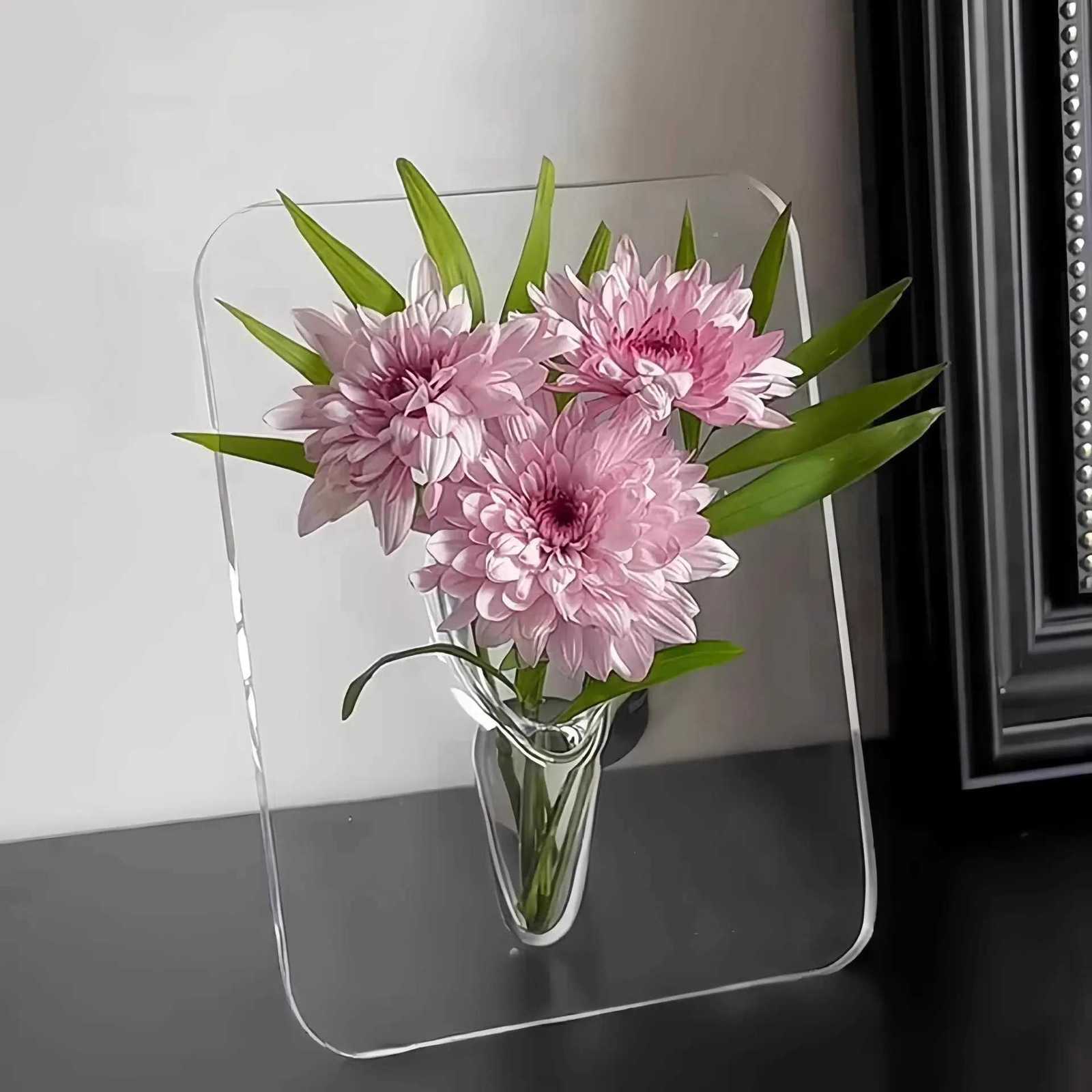 Minimst style picture frame glass vase light luxury high-end office desk decor accent C251124