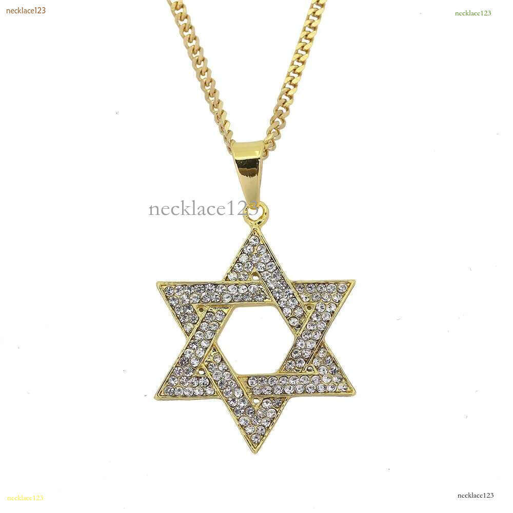cuban Moissanite pendant necklace pass GRA certified Rhie Star of David Pendant Necklace Hip Hop Jewelry sier