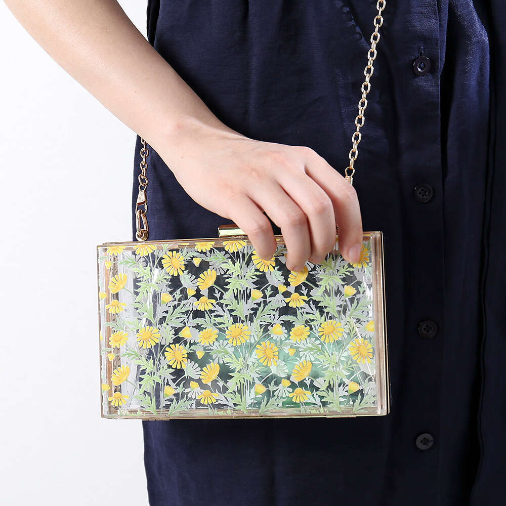 Dinner Bag New Acrylic Transparent Daisy Women S Casual Versatile Shoulder Party Dress Chain Banquet Bag KQ