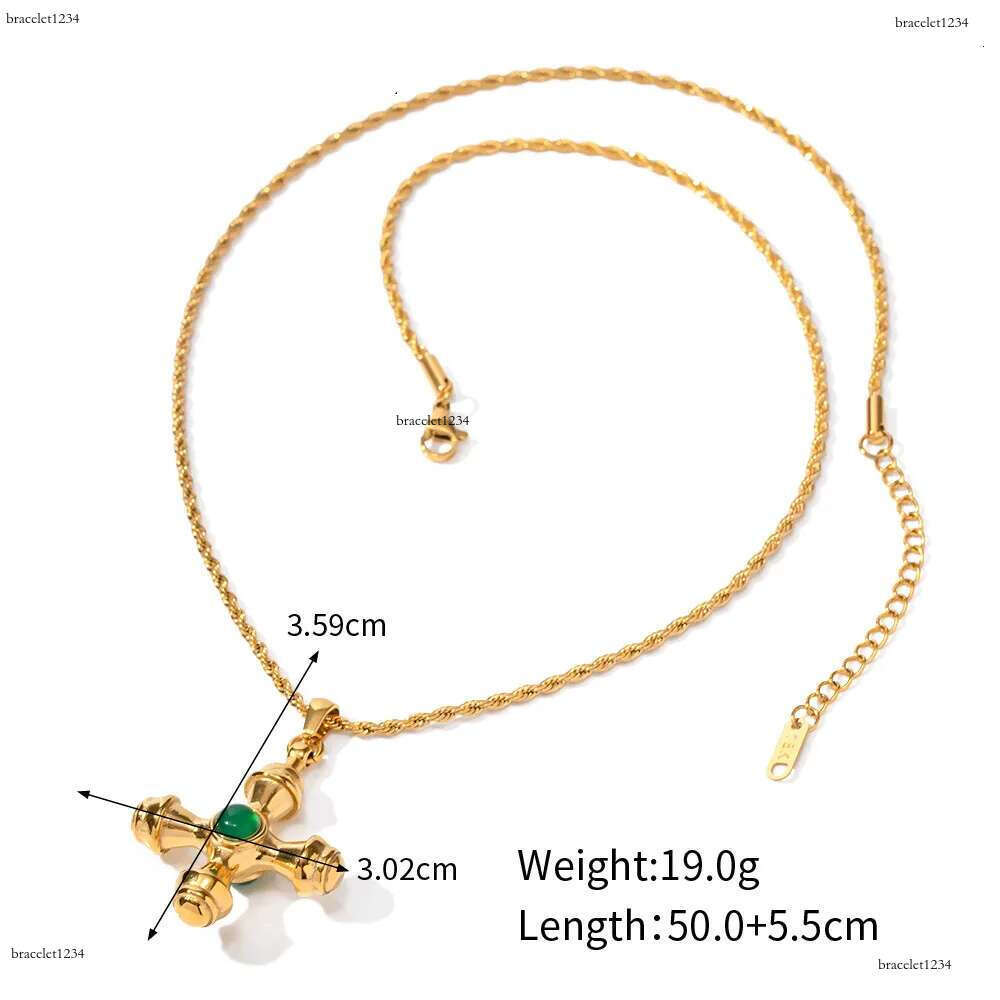 Designer Trend Gold Stainless Steel Cross Pendant Necklace for Women with Tiger Eyes That Do Not Fade Fashionable Jewelry Wholesale