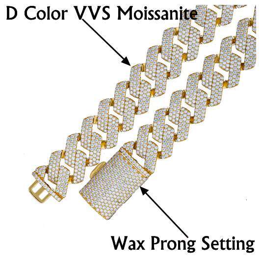 Beautiful Cool Cuban Chain Exquisite GRA VVS Moissanite Diamonds Sterling Silver 925 Custom Hip Hop Cuban Necklace