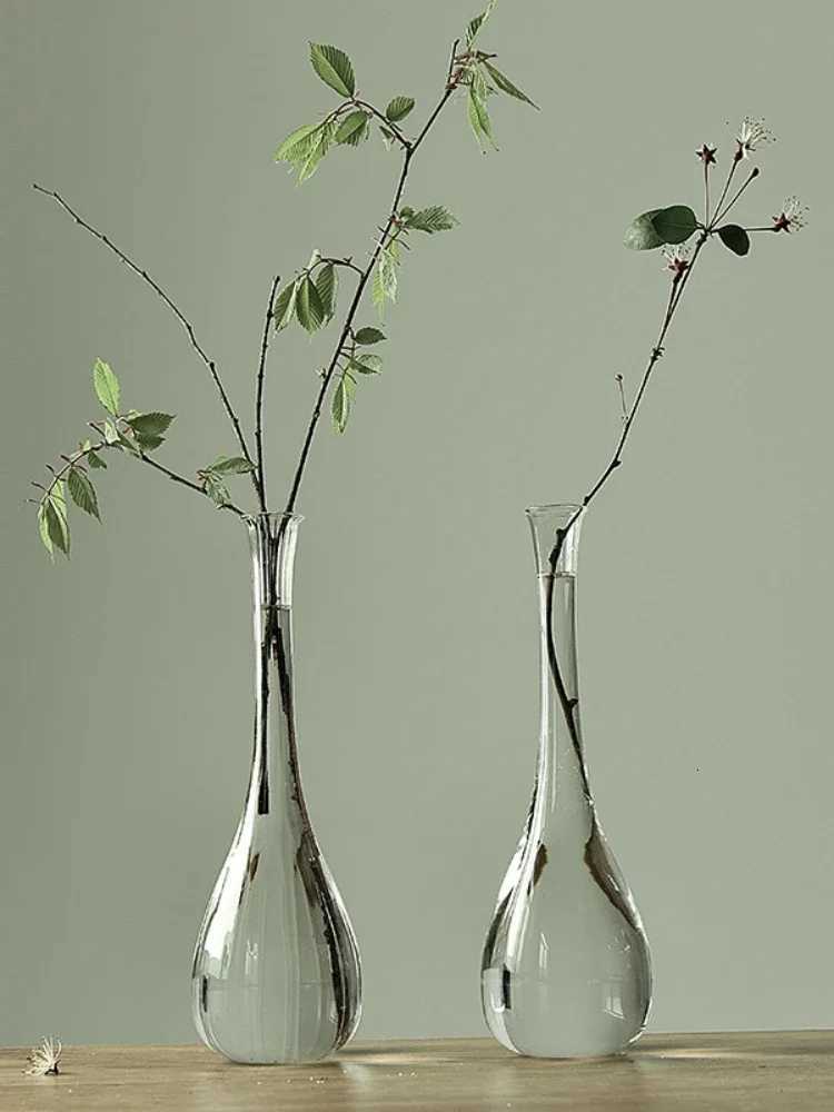 Hydroponic Decoration Tabletop Living room Clear glass vase Flowers Thin mouth vase Modern Decoration vase Home decoration C251124