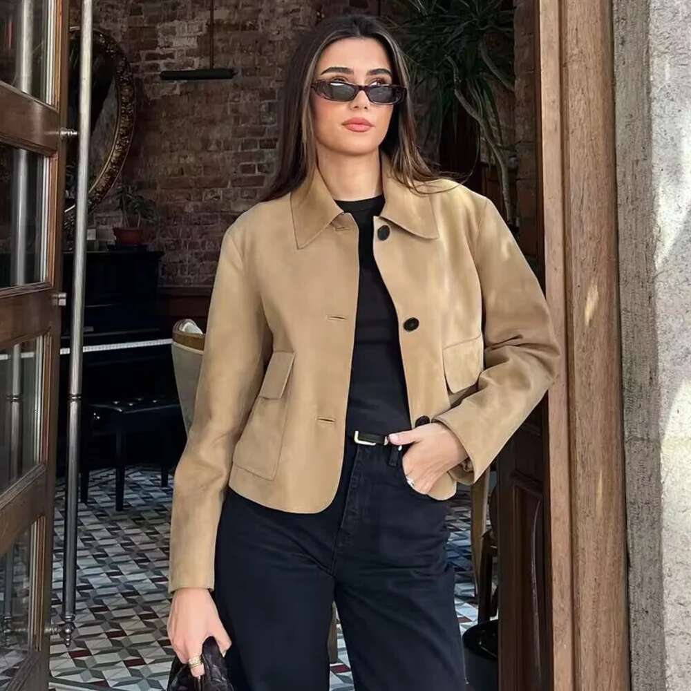 Designer Clothes Pb&Za Spring New Women's Fashion Temperament Casual Versatile Suede Short Jacket