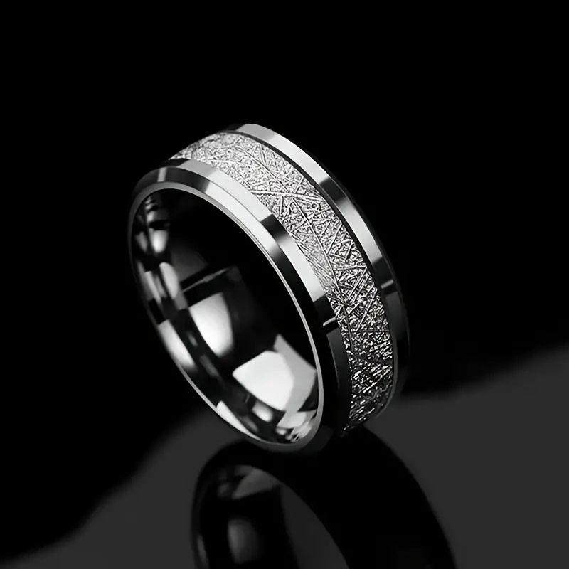 Top source rime silk patterned titanium for men's fashion stainless steel ring accessories