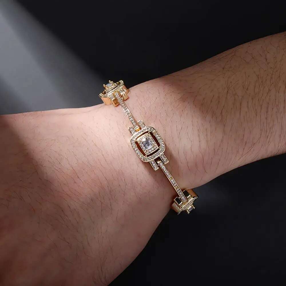 TOPGRILLZ New Fashion Baguette Bracelet Ice Micro Pave Cubic Zirconia High Quality Hip Hop Punk Style Jewelry For Women