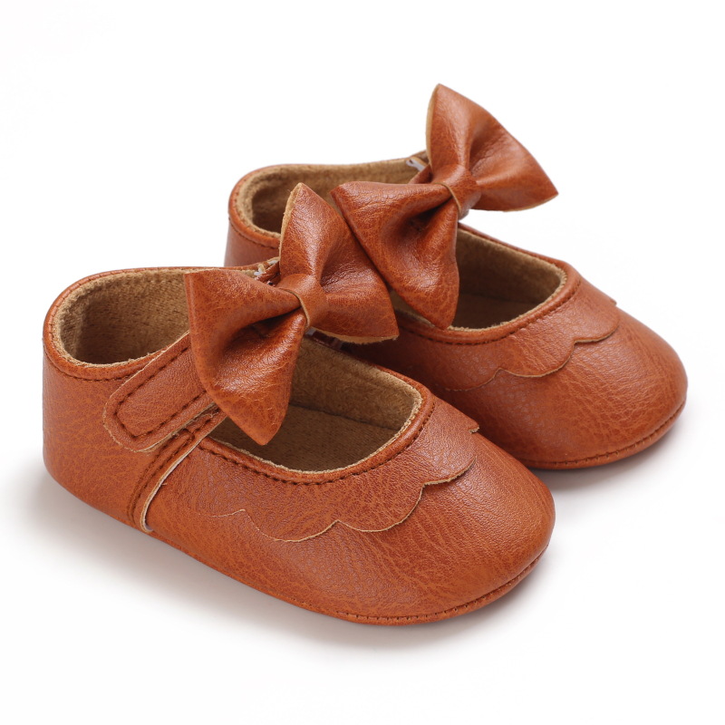 Infant Bowknot Soft Sole Crib Shoes Toddler Princess Baby Little Girl Shoes Kidszworld for Newborn 0-18M Months K0448