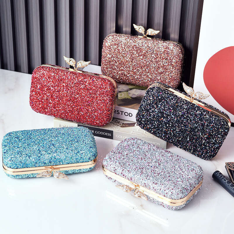 Dinner Bag Pearl Sequin Dinner Wing Decoration Dress Bag Black Diamond Inlaid Cheongsam Bag KQ