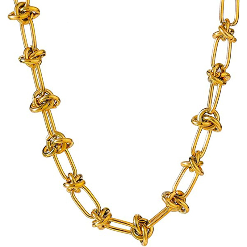 Dingyuan Street Style Knotting Simple Bare Necklace Titanium Steel Exaggerated Punk Thorn Clavicle Chain