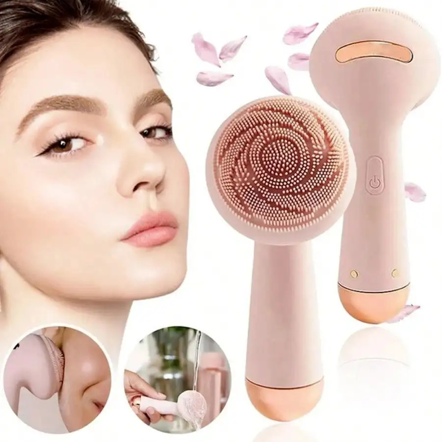 Electric Silicone Brush Facial Brush Skin Massager Wireless Charging Cleansing Waterproof Vibration Beauty Instrument Care 250418