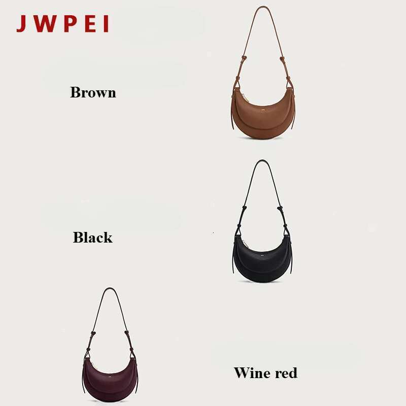 Designer Bag JW PEI Vegan Leather Crescent Bag - Retro Adjustable Crossbody For Women, Structured Mini Hobo Purse
